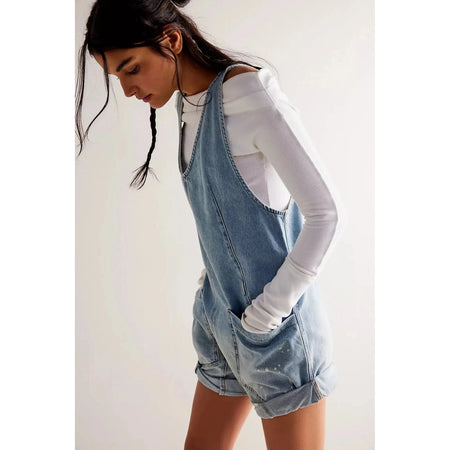 Free People We The Free High Roller Shortall Denim Parts and Labour Hood River Oregon Clothing Store