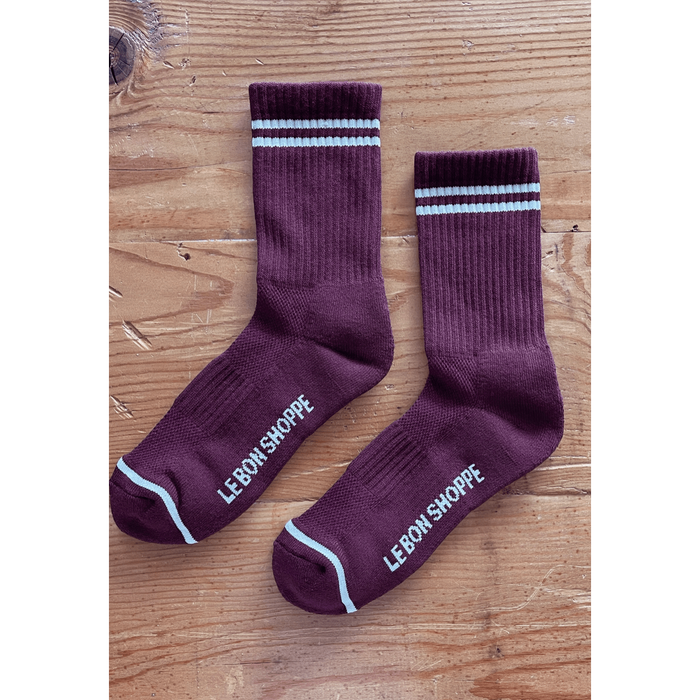 Le Bon Shoppe Boyfriend Socks - Assorted colors Maroon / ONESIZE Accessories Parts and Labour Hood River Oregon Clothing Store